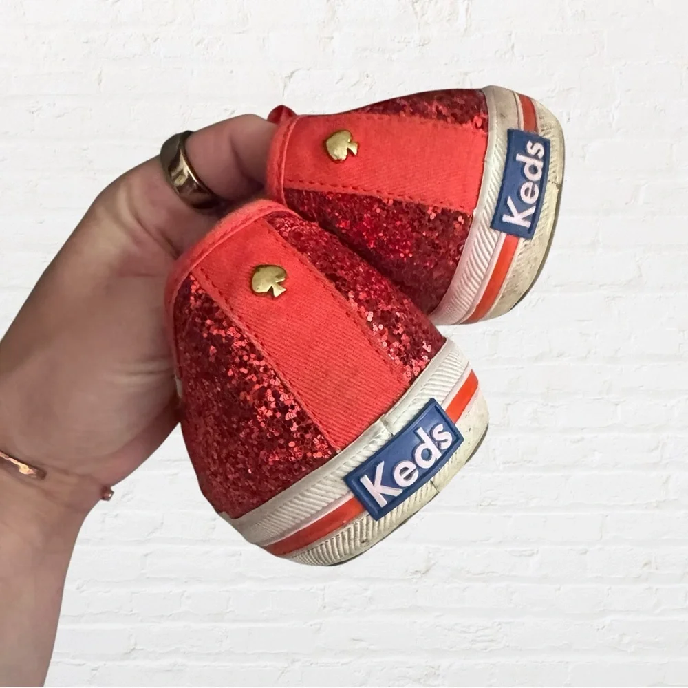 Kate Spade X Keds Glitter Red Sneakers, size 11 - Picture 2 of 7